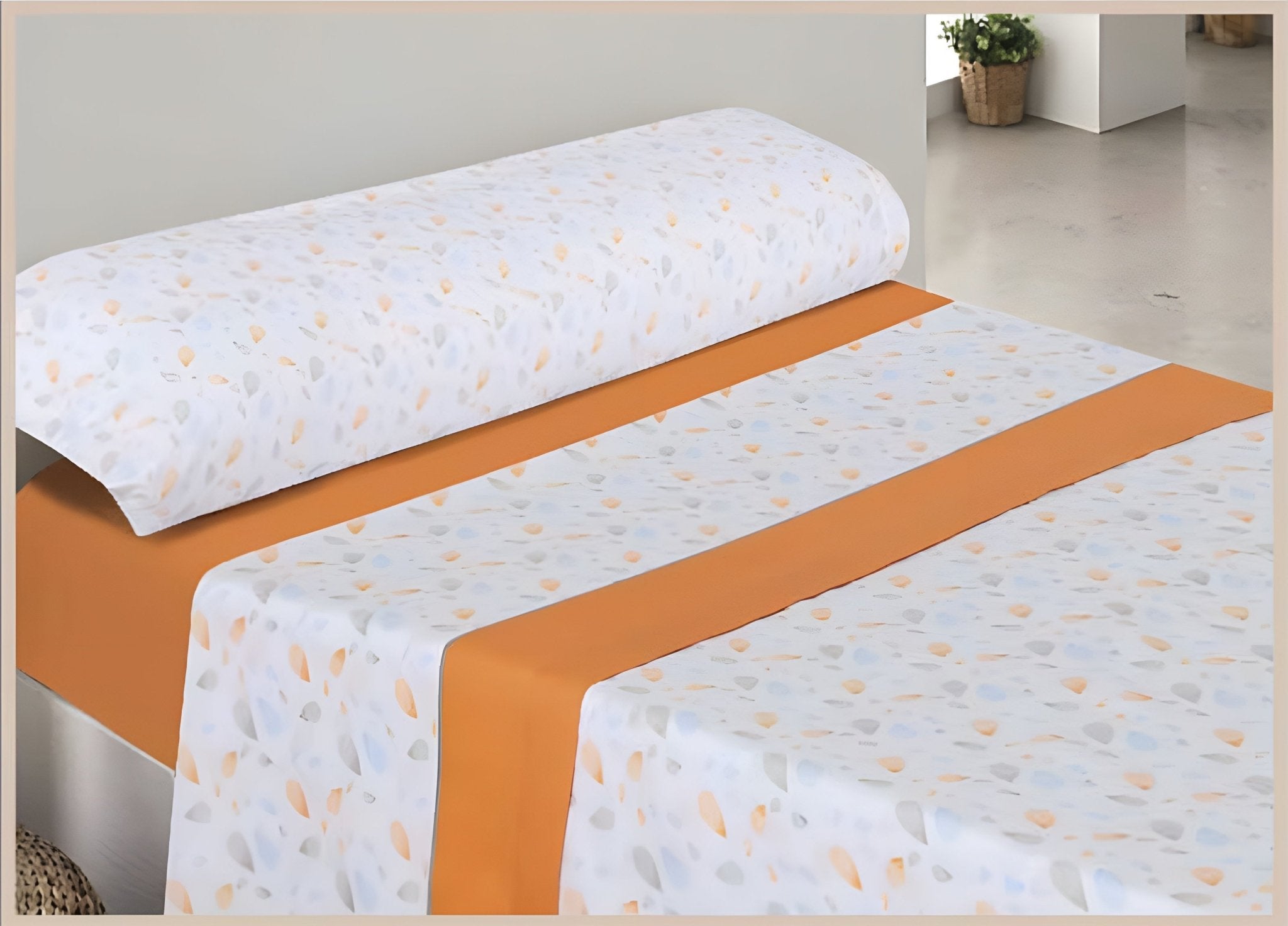 Imagen de Juego de sábanas Juego de Sábanas Estampado en color Naranja de Meishida